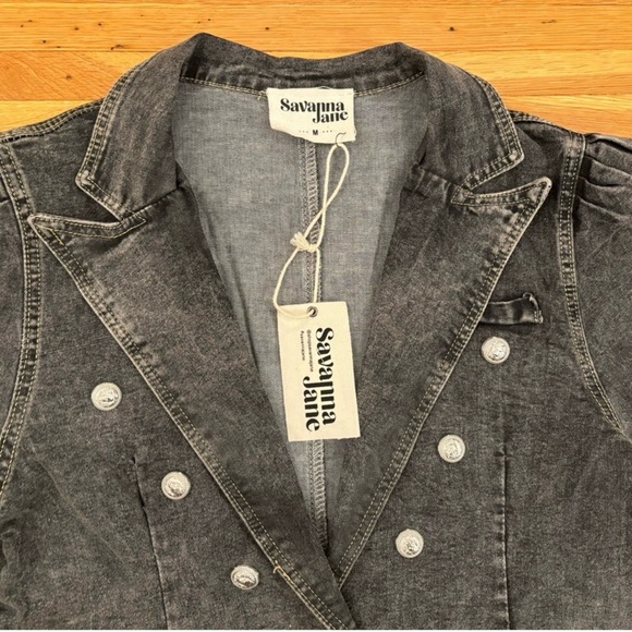 Savanna Jane Gray Gadet Style Jacket Med NWT - Picture 3 of 4